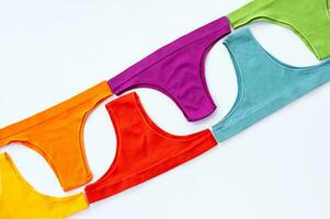 Colourful females basic panties collection. photo