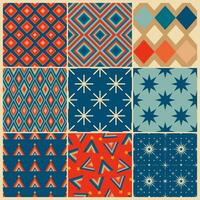 Retro seamless patterns in the style of the 50s and 60s.Mid century patterns photo