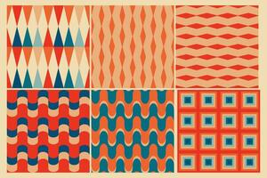 Vintage retro seamless patterns in the style of the 50s and 60s vector