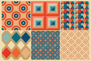retro patrones en Clásico estilo de el Años 50 y 60s vector
