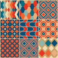 Vintage retro seamless patterns in the style of the 50s and 60s vector