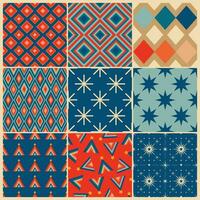 Retro seamless patterns in the style of the 50s and 60s.Mid century patterns vector