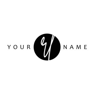 RL Initial Handwriting In Circle Frame Template Design