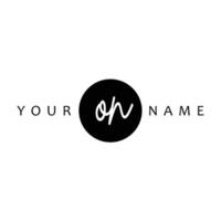 ON Initial Handwriting In Circle Frame Template Design vector