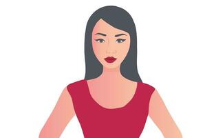 Woman face on white background vector - illustration