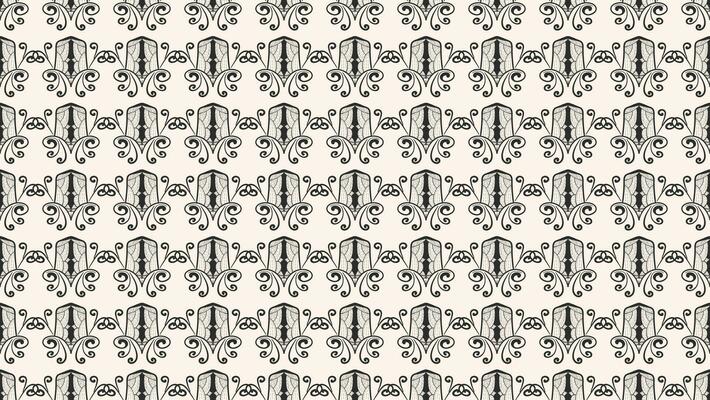 Black White Seamless Floral Wallpaper Pattern Vector Template Seamless  Wrapping Stock Vector by ©lenapix 206256834