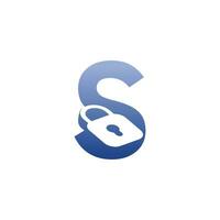 modern initial letter S padlock logo vector