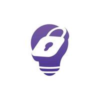 modern and elegant lightbulb padlock logo vector