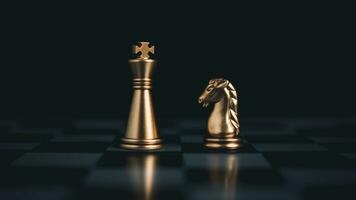 Gold and silver chess pieces in chess board game for business comparison. Leadership concepts, human resource management concepts. photo