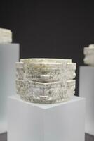 close up of a Jade cong tube photo