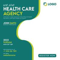 Healthcare agency social media post design vector