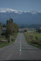 road in the mountains and countryside photo