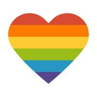 LGBT pride symbol. Rainbow colored flag heart shape. vector