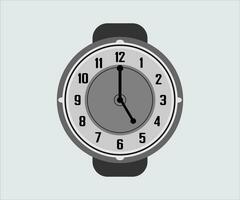 Clock Vector illustration isolated on gray background