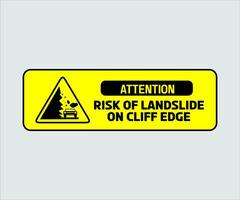 Landslide Prone Area Sign Vector
