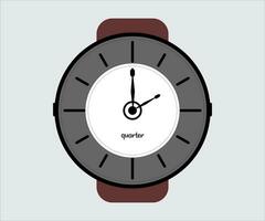 Clock Vector illustration isolated on gray background