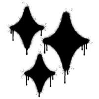 Spray Painted Graffiti stars sparkle icon icon Sprayed isolated with a white background. graffiti shining burst with over spray in black over white. vector