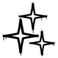 Spray Painted Graffiti stars sparkle icon icon Sprayed isolated with a white background. graffiti shining burst with over spray in black over white. vector