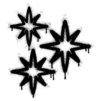 Spray Painted Graffiti stars sparkle icon icon Sprayed isolated with a white background. graffiti shining burst with over spray in black over white. vector