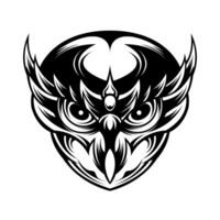 Vintage owl head vector