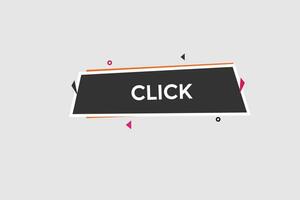 new click modern, website, click button, level, sign, speech, bubble  banner, vector