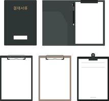 Office clipboard vector illustration set