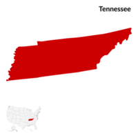 Karta av Tennessee. tennessee Karta. USA Karta png