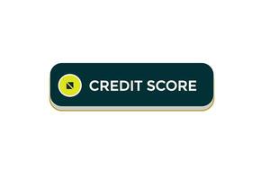 nuevo crédito puntaje, sitio web, hacer clic botón, nivel, firmar, discurso, burbuja bandera, vector