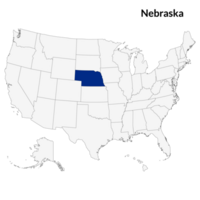 Map of Nebraska. Nebraska map. USA map png