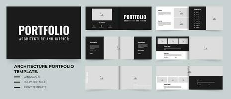 Modern Black and white Architecture portfolio template design vector