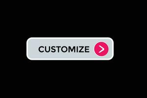 new customize, website, click button, level, sign, speech, bubble  banner, vector