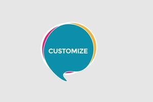 new customize, website, click button, level, sign, speech, bubble  banner, vector