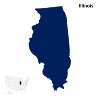 carta geografica di Illinois. Illinois carta geografica. Stati Uniti d'America carta geografica png