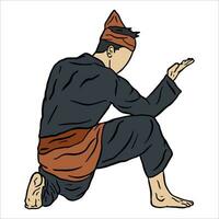 pencak silat vector illustration action pose jurus silat