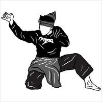 pencak silat vector illustration action pose jurus silat