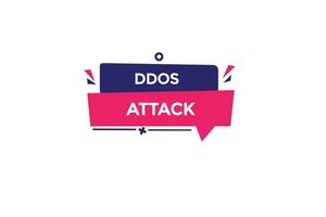 new ddos attack, website, click button, level, sign, speech, bubble  banner, vector