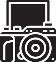 Camera photography icon symbol vector image. Illustration of multimedia photographic lens graphic design image