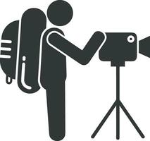 Camera photography icon symbol vector image. Illustration of multimedia photographic lens graphic design image