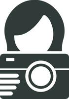 Camera photography icon symbol vector image. Illustration of multimedia photographic lens graphic design image