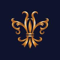 Golden Fleur-de-lis symbols as vector