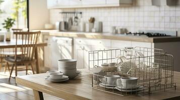 Harmony in the Heart of the Home. Celebrating the Elegance of a Well-Maintained and Clean Kitchen. Generative AI photo