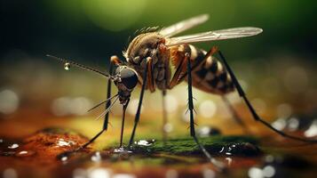 Captivating Mosquito Close-Ups. Generative AI photo