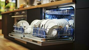 Dishwasher at Rest - Preparing for a Kitchen Fix-Up. Generative AI photo