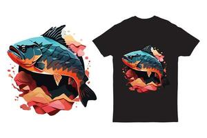 pescar Clásico ilustración diseño t camisa Clásico de salmón pescado vector