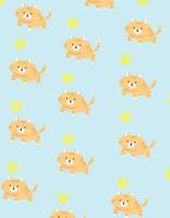 Little Ginger cat for pattern cartoon style. vector