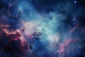 Celestial background in mesmerizing colors and patterns of a nebula in outer space. Generative AI photo