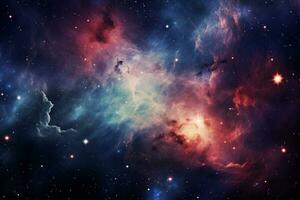 Celestial background in mesmerizing colors and patterns of a nebula in outer space. Generative AI photo