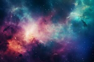 celestial antecedentes en fascinante colores y patrones de un nebulosa en exterior espacio. generativo ai foto