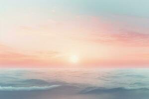 Soft pastel sunset over the ocean. Calming background. Generative AI photo