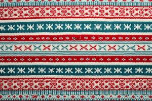 Retro handmade Christmas sweater knit texture. Generative AI photo